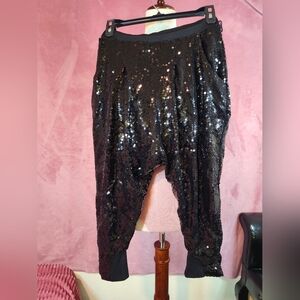Discountdance Black Sequin Harem Pants Sz S